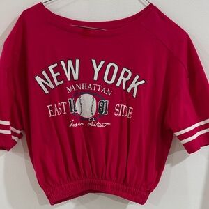 NY Collection Red Crop Top
